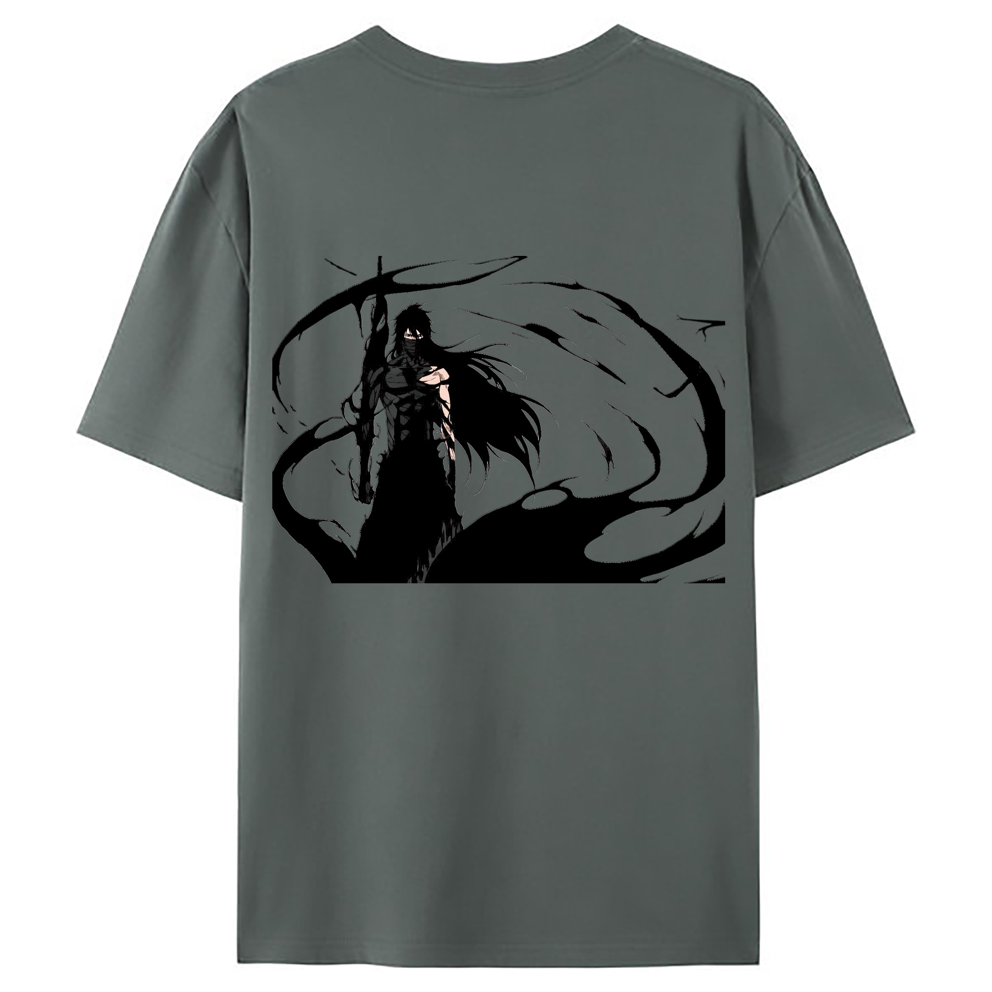 （画像用） ブリーチ 黒崎一護（くろさき いちご）BLEACH Kurosaki Ichigo 綿100％ メンズ半袖Tシャツ（バックプリント） 通気性